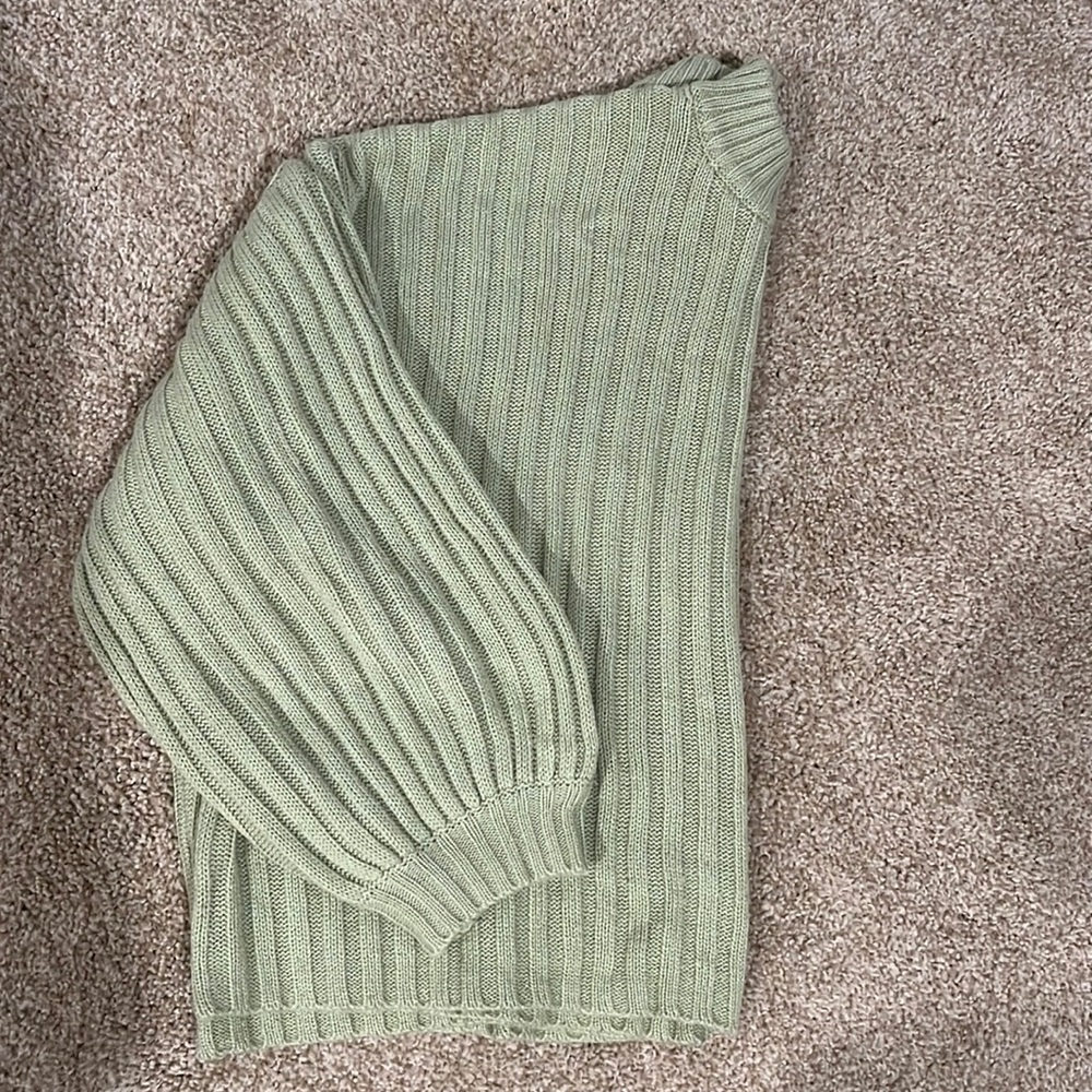 Princess Polly Light Green Cropped Sweater Size S/M Oversized